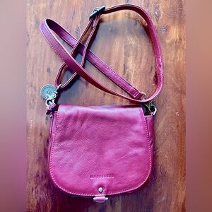 Wanderers Travel Co Premium Burgundy Leather Crossbody Purse Bag